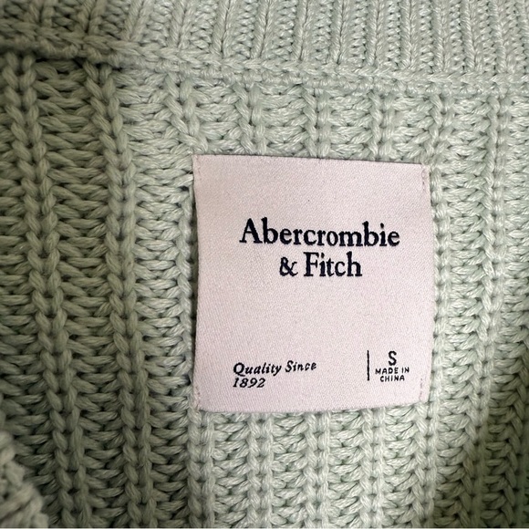 Abercrombie & Fitch Mint Green Cropped Knit Sweater – Size Small - Picture 4 of 7